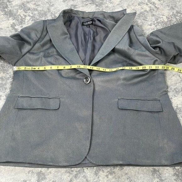 John Meyer Collection Herringbone Blazer Jacket Career Business Gray 16W - Picture 5 of 10